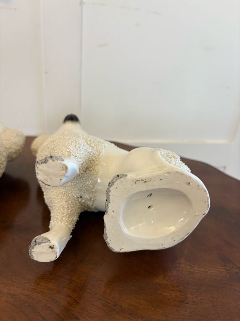 Pair of Antique Victorian Quality Staffordshire Poodles - Image 9